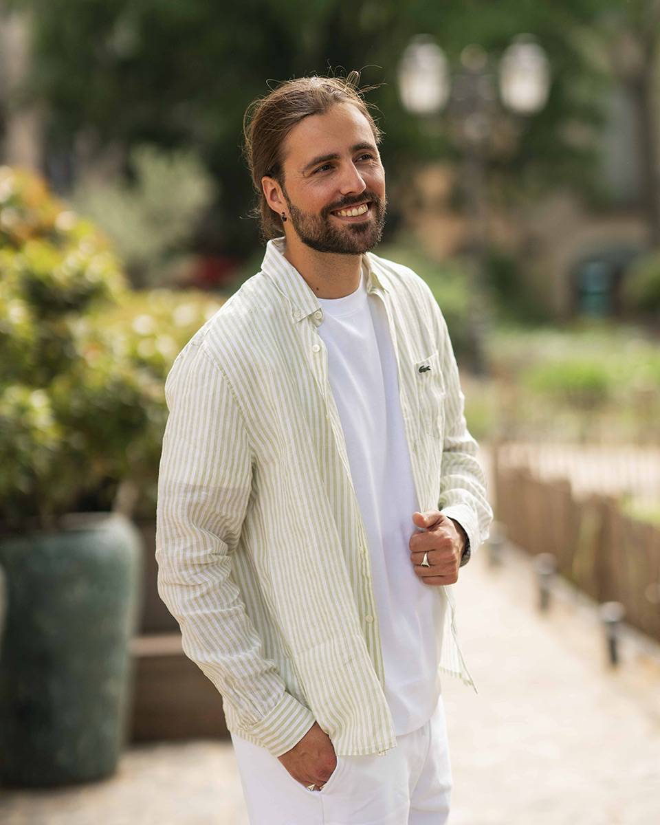 Chemise Lacoste rayé, vert et blanc cassé: pour un look raffiné, original et facile à porter